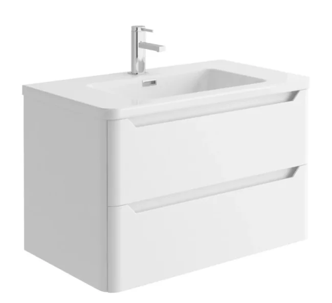 Cubico Eclipse Matt White 800mm Wall Hung Vanity Unit product image - Image 1
