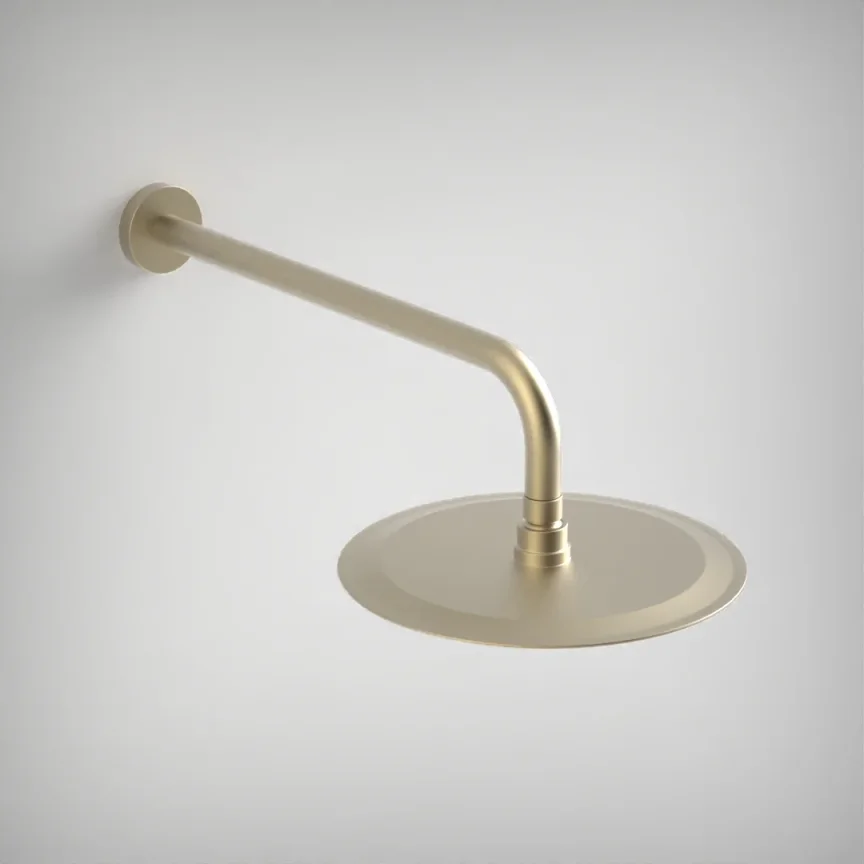 Ava Round 250mm Shower Head (8mm Thickness) - Brushed Brass detail view - Image 8