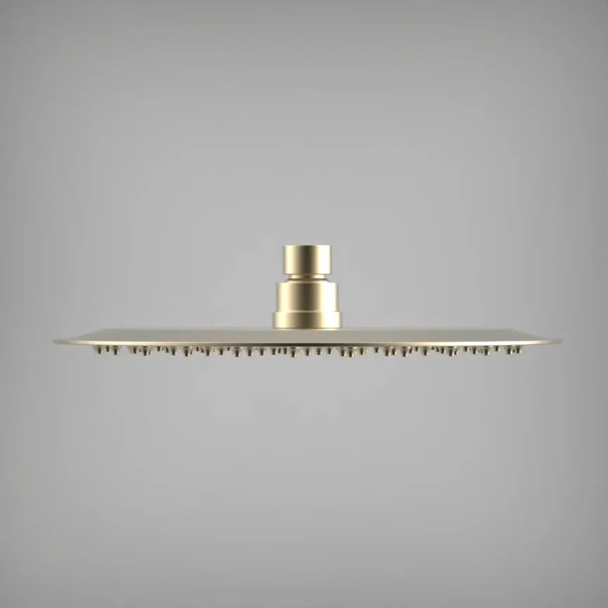 Ava Round 250mm Shower Head (8mm Thickness) - Brushed Brass detail view - Image 9