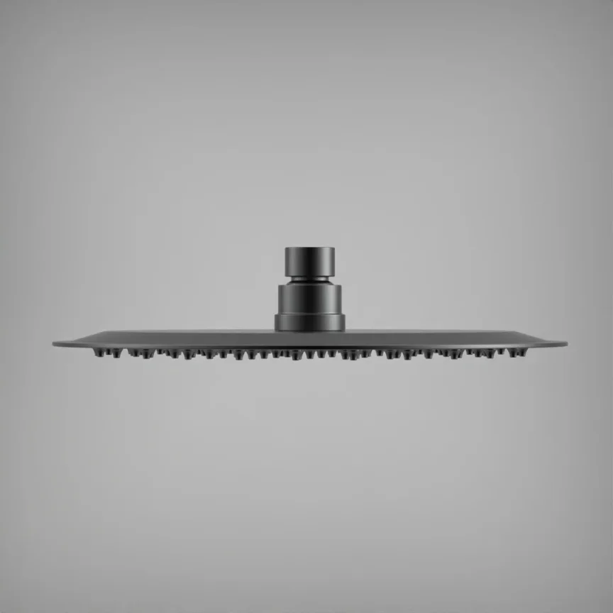Ava Round 250mm Shower Head (8mm Thickness) - Brushed Black detail view - Image 10