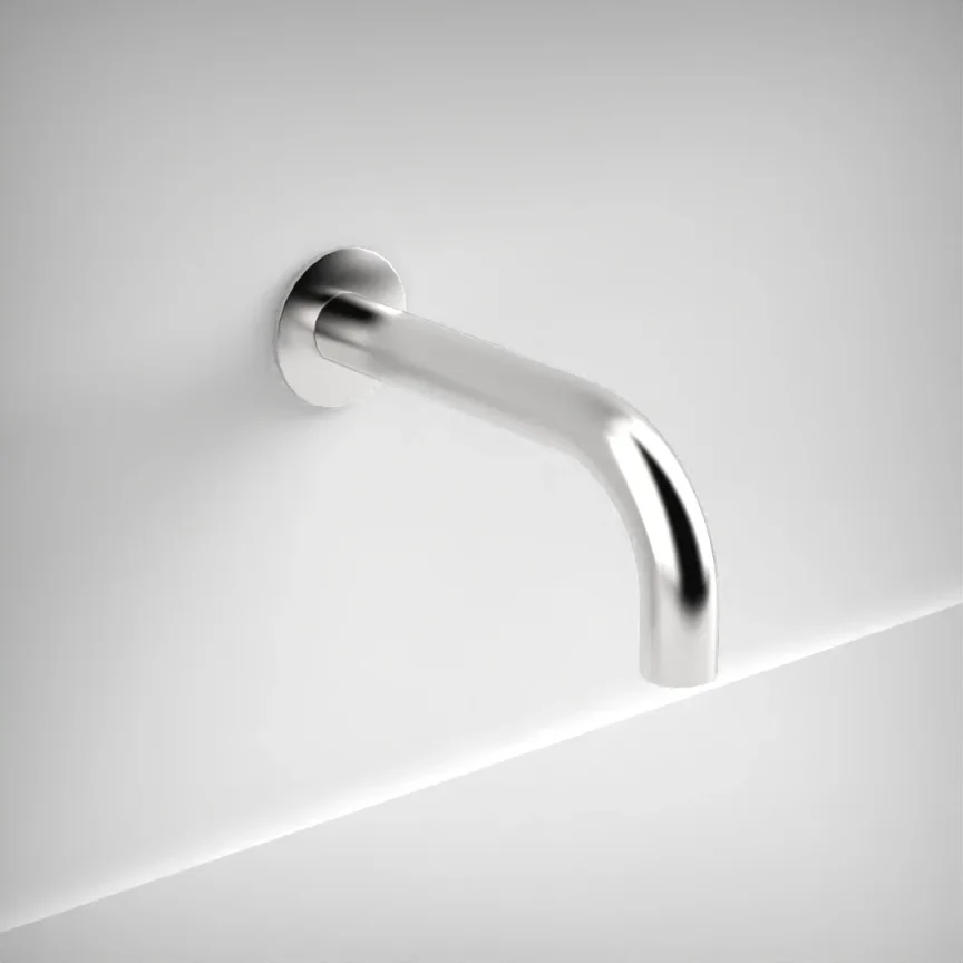 Ava Trend 184mm Wall Mounted Spout Only With 60mm Flange - Polished Stainless Steel product image - Image 1