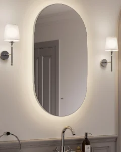 HiB Arcane Illuminated Frame Bathroom Mirror 40x80cm - Chrome 