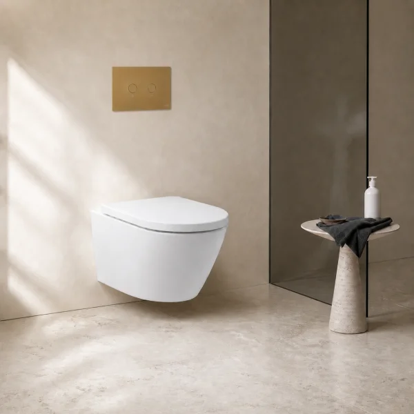 Faeber Zero Wall Hung Toilet Pan With Seat - Tornado Flush - Gloss White