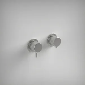 Ava Fluted 2 Way 2 Handle Thermostatic Valve W/flanges 3.0 - Brushed Stainless Steel