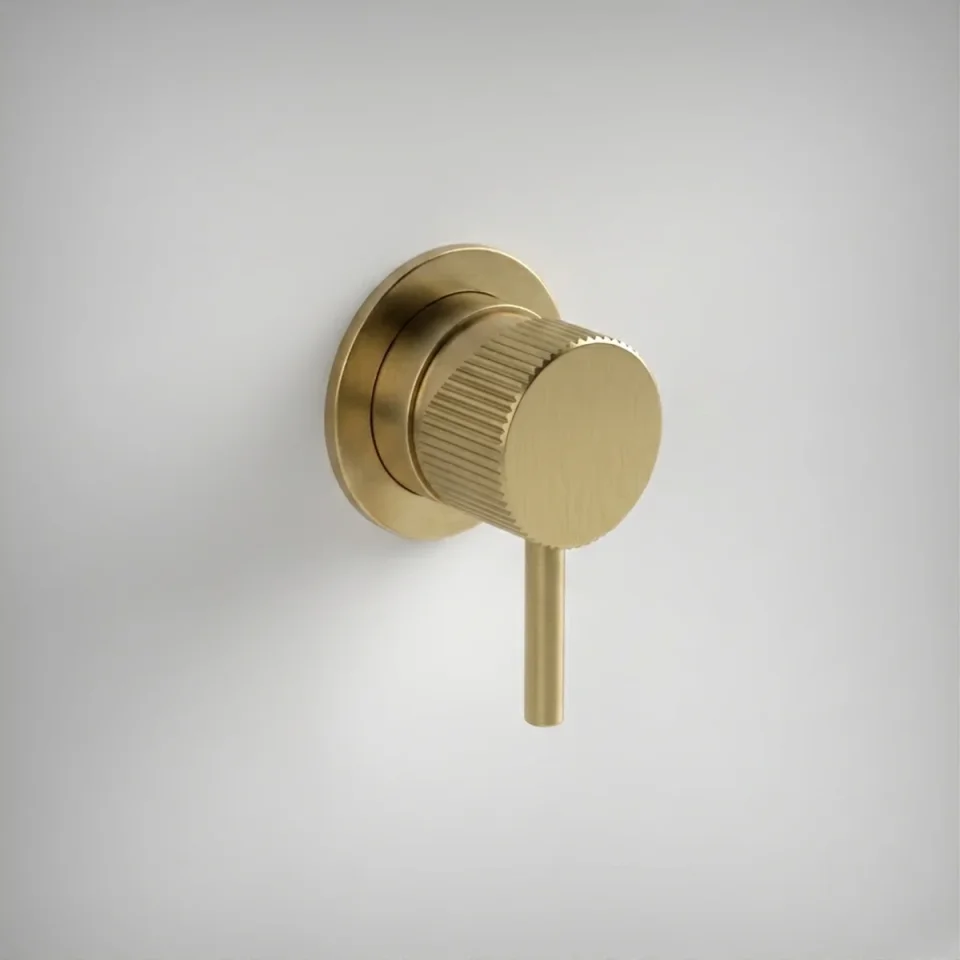 Ava Fluted Manual Mixer Valve W/ Flange 3.0 - Brushed Brass Pvd product image - Image 1
