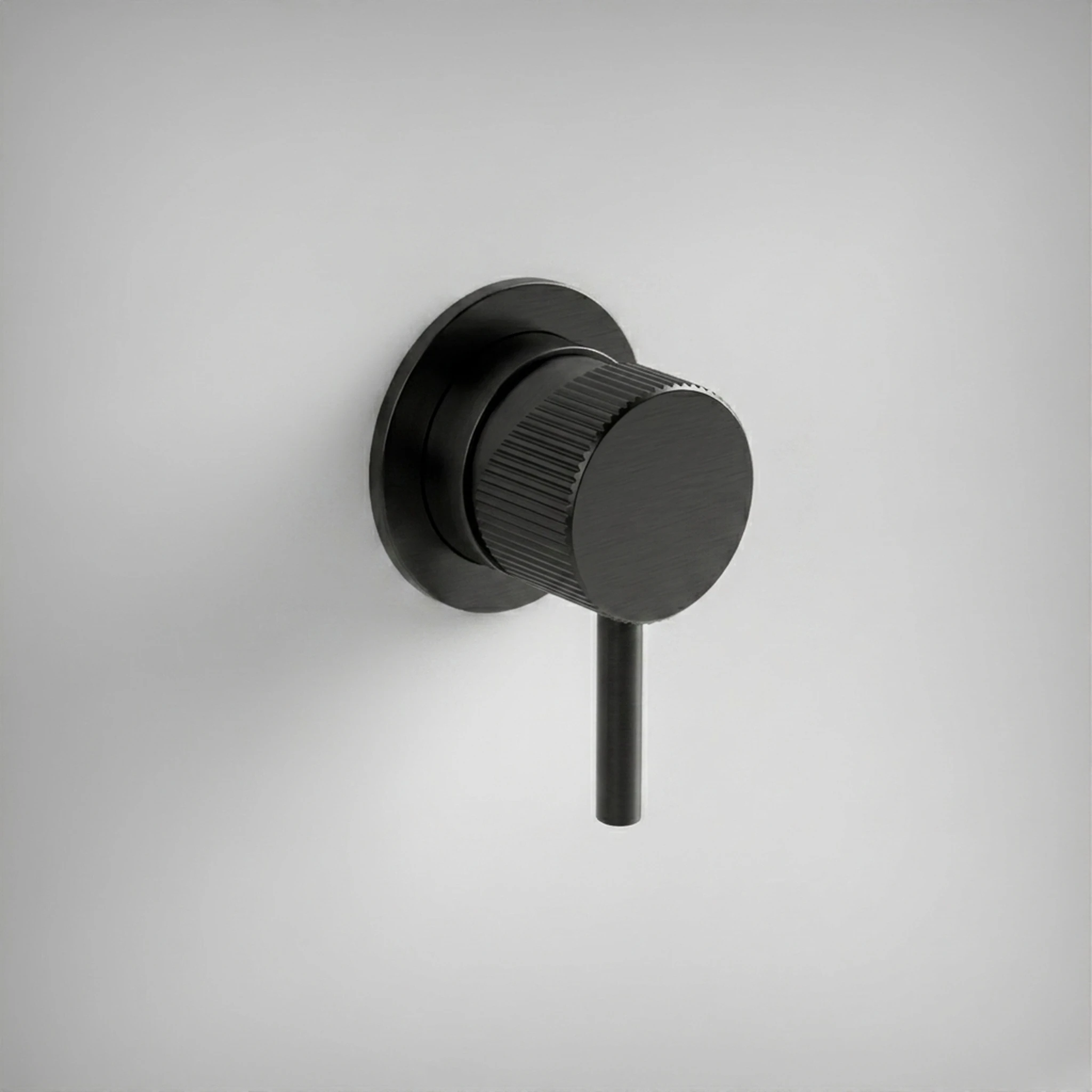 Ava Fluted Manual Mixer Valve W/ Flange 3.0 - Brushed Black