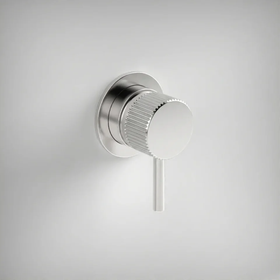 Ava Fluted Manual Mixer Valve W/ Flange 3.0 - Polished Stainless Steel product image - Image 1