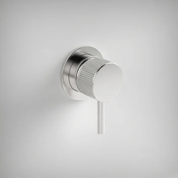 Ava Fluted Manual Mixer Valve W/ Flange 3.0 - Brushed Stainless Steel