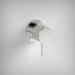 Ava Fluted Manual Mixer Valve W/ Flange 3.0 - Brushed Stainless Steel