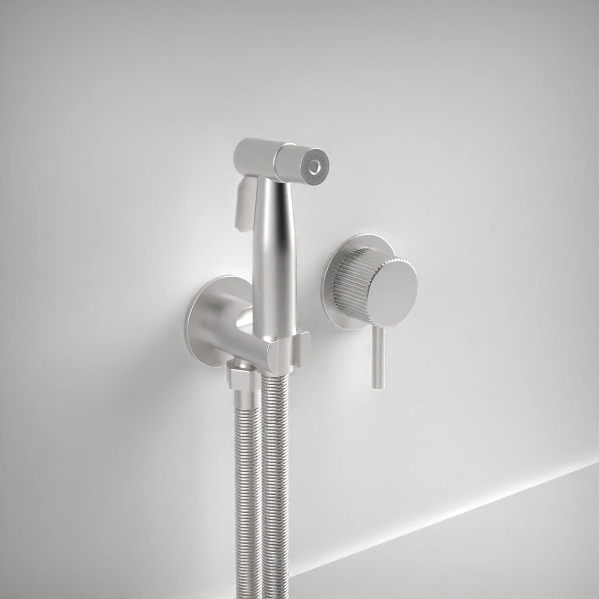 Ava Fluted Douche Kit W/ Flanges 3.0 - Brushed Stainless Steel