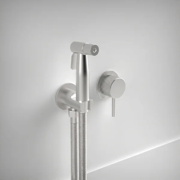 Ava Fluted Douche Kit W/ Flanges 3.0 - Brushed Stainless Steel