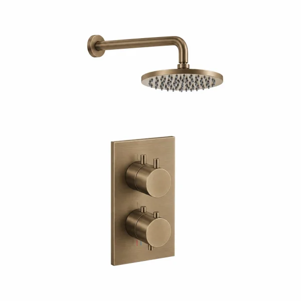 Crosswater Crossbox Shower Set 1 Brushed Bronze 200mm