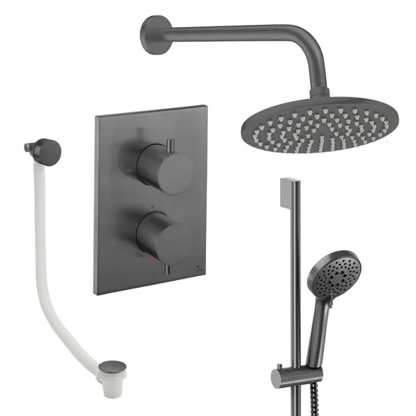 Crosswater Crossbox Shower Set 10 Slate 200mm