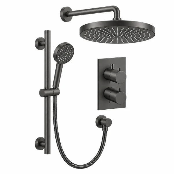 Crosswater Crossbox Shower Set 10 Slate 300mm
