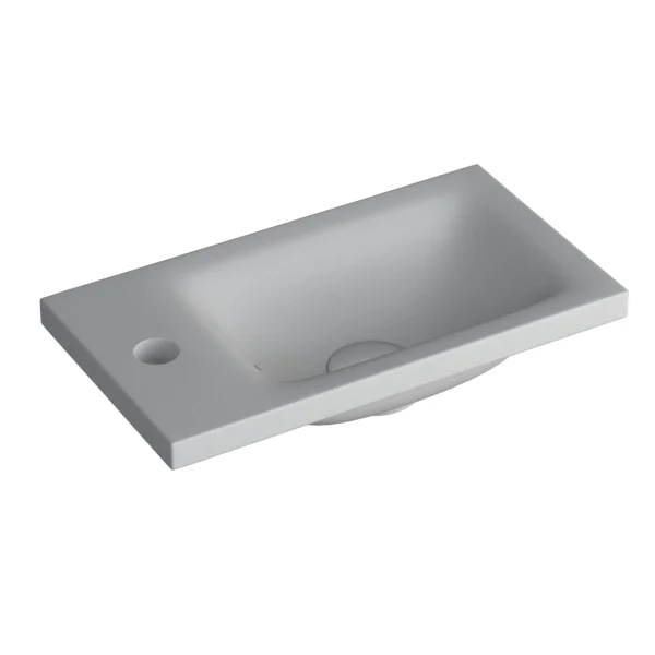 Faeber Silkstone Pearl 400mm Cloakroom Single Wall Hung Basin Matt (requires Brackets)
