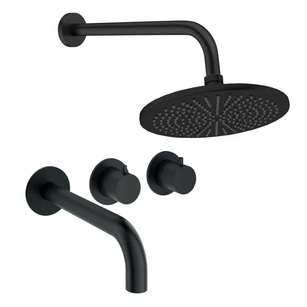 Crosswater Module Shower Set 3 Matt Black 300mm