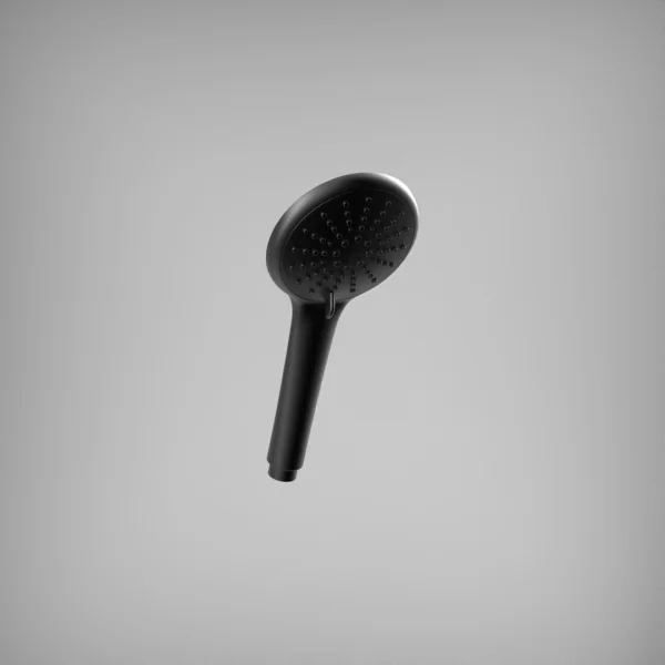 Ava Round Multi Function Shower Handset - Brushed Black