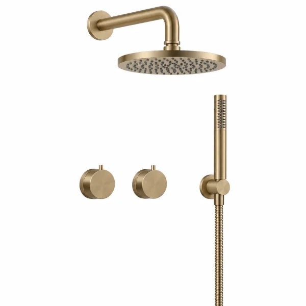 Crosswater Module Shower Set 1 Brushed Brass 200mm