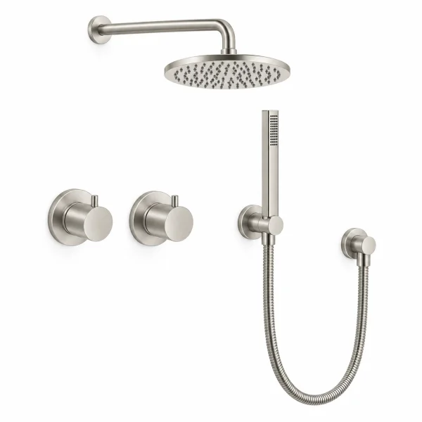 Crosswater Module Shower Set 1 Brushed Nickel 200mm
