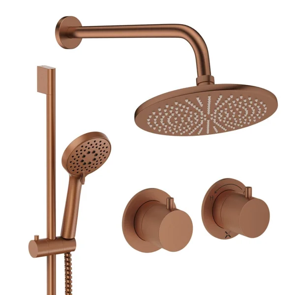Crosswater Module Shower Set 2 Brushed Bronze 300mm