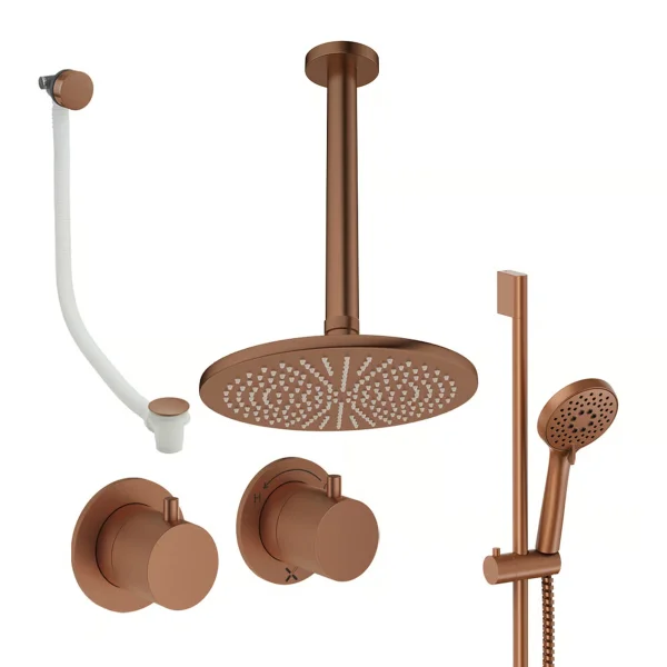 Crosswater Module Shower Set 7 Brushed Bronze 300mm Ceiling Mounted