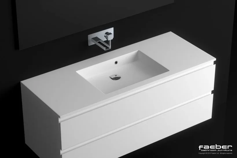 Faeber Silkstone Box 1200mm Single Central Matt Basin product image - Image 1