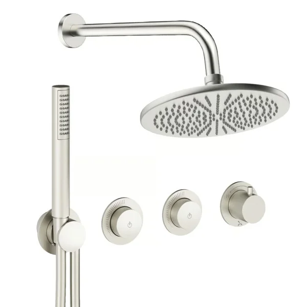 Crosswater Module Shower Set 8 Brushed Nickel 300mm