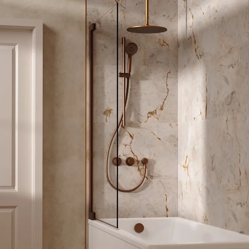 Crosswater Module Shower Set 7 Brushed Bronze 300mm Ceiling Mounted detail view - Image 2