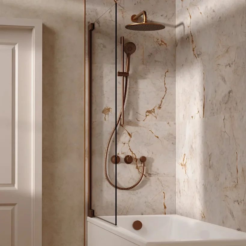 Crosswater Module Shower Set 7 Brushed Bronze 300mm detail view - Image 2