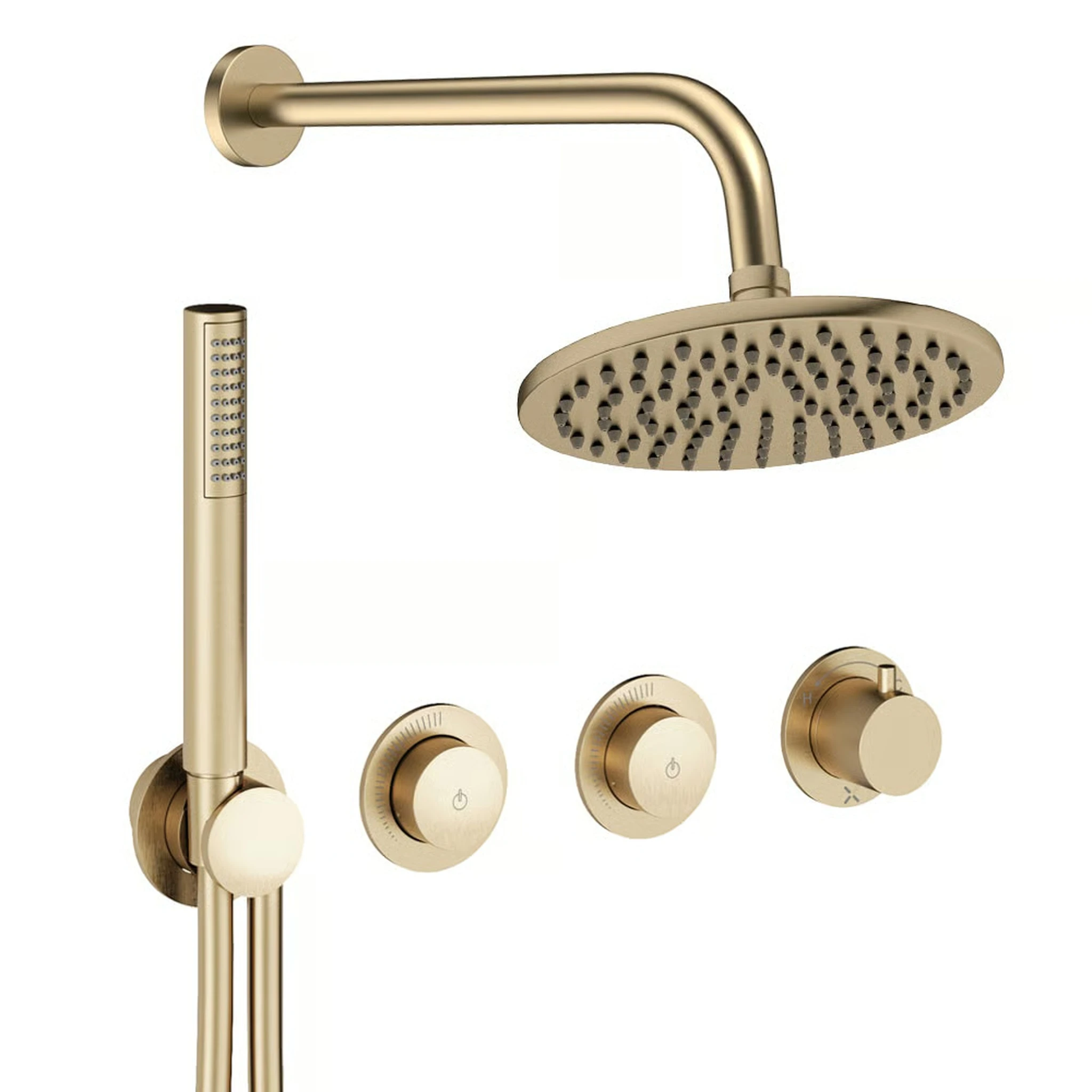 Crosswater Module Shower Set 8 Brushed Brass 200mm