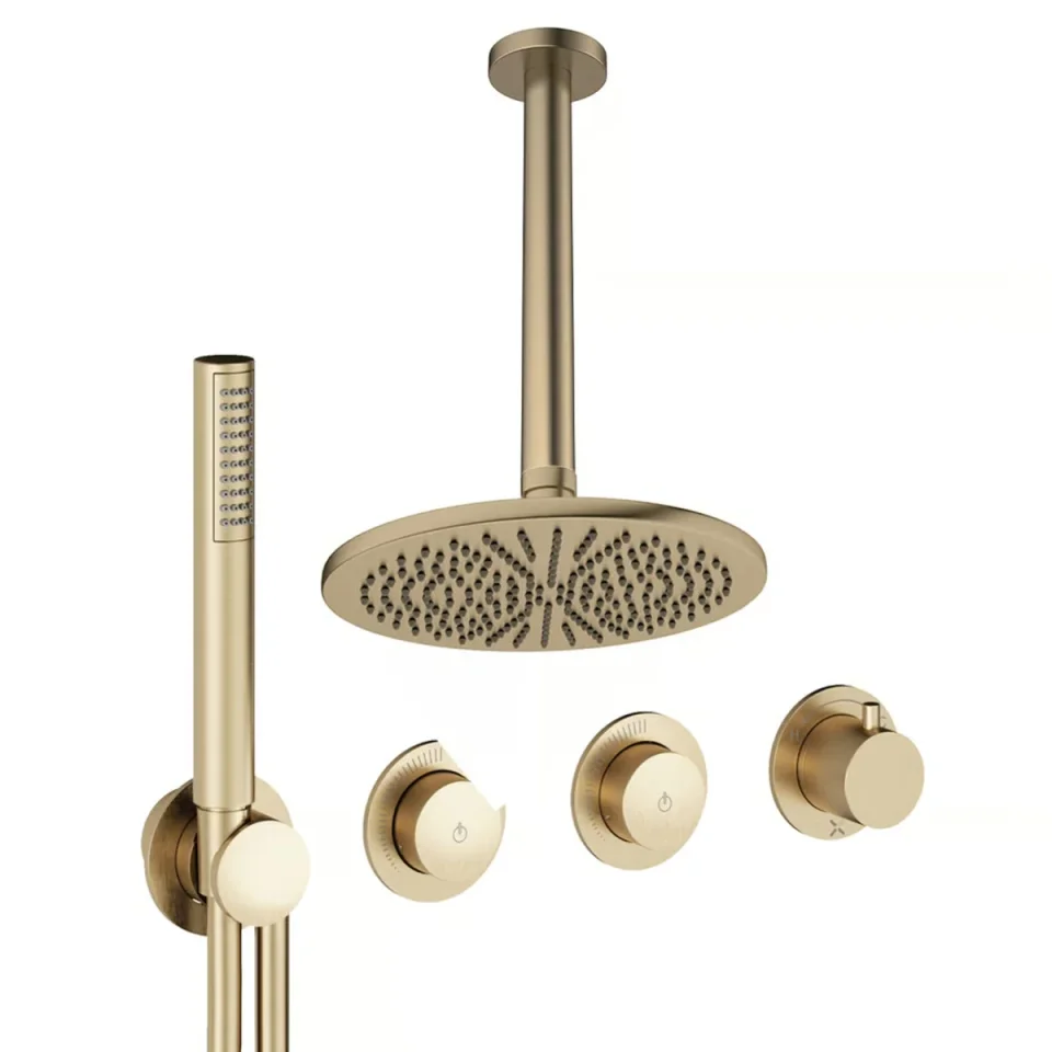 Crosswater Module Shower Set 8 Brushed Brass 300mm Ceiling Mounted product image - Image 1