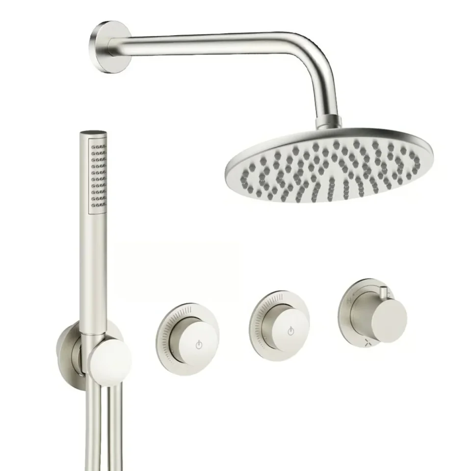Crosswater Module Shower Set 8 Brushed Nickel 200mm product image - Image 1