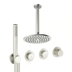 Crosswater Module Shower Set 8 Brushed Nickel 200mm Ceiling Mounted