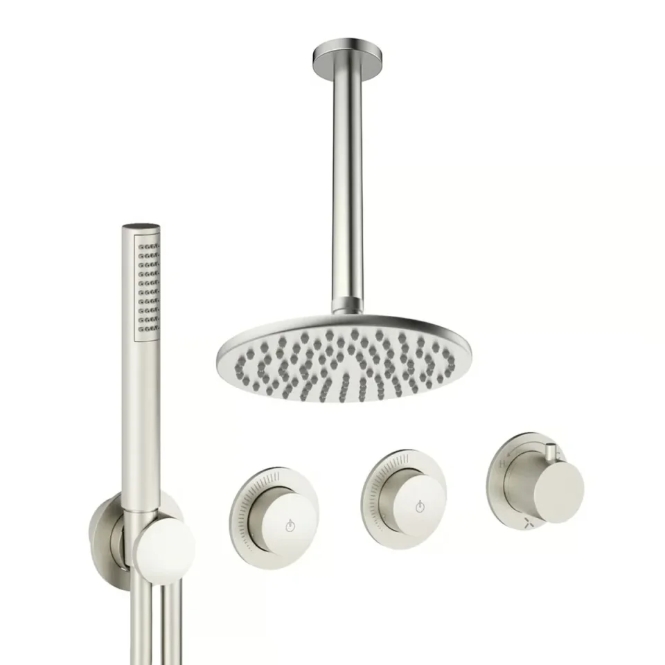 Crosswater Module Shower Set 8 Brushed Nickel 200mm Ceiling Mounted product image - Image 1