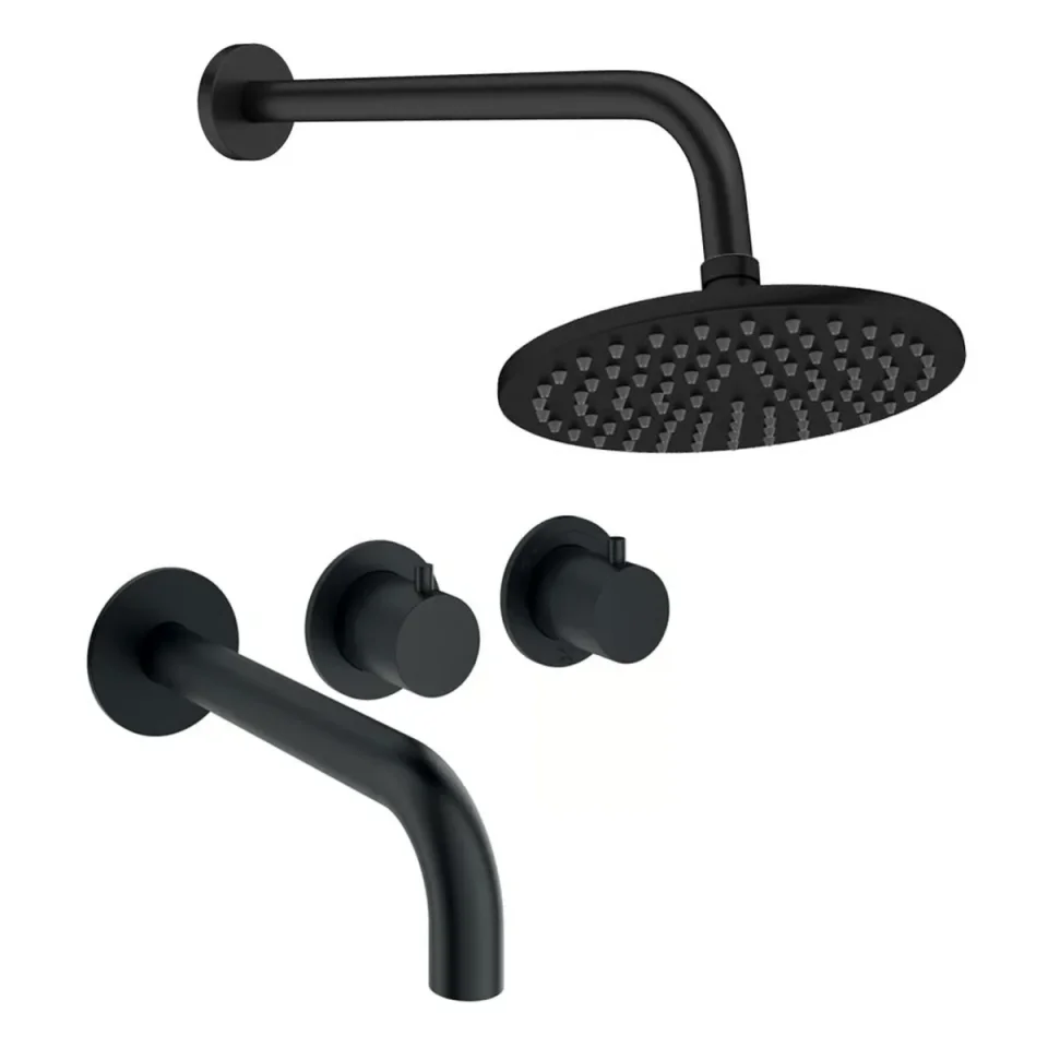 Crosswater Module Shower Set 3 Matt Black 200mm product image - Image 1