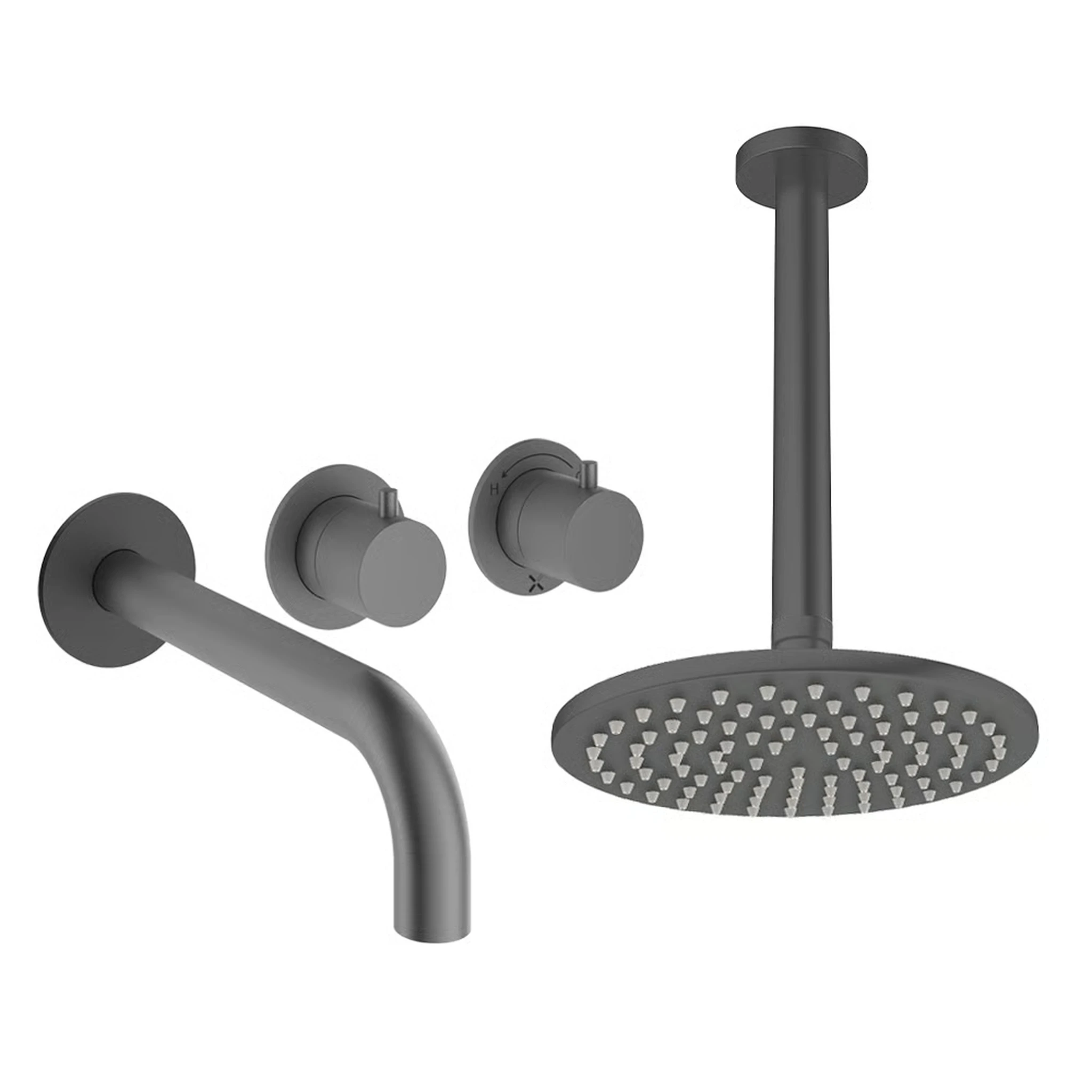 Crosswater Module Shower Set 3 Slate 200mm Ceiling Mounted