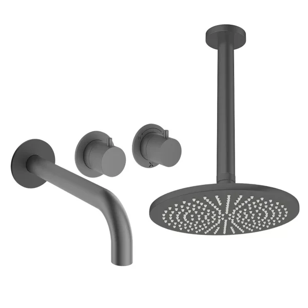 Crosswater Module Shower Set 3 Slate 300mm Ceiling Mounted