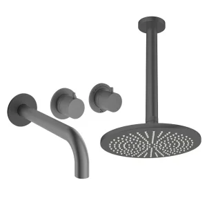 Crosswater Module Shower Set 3 Slate 300mm Ceiling Mounted