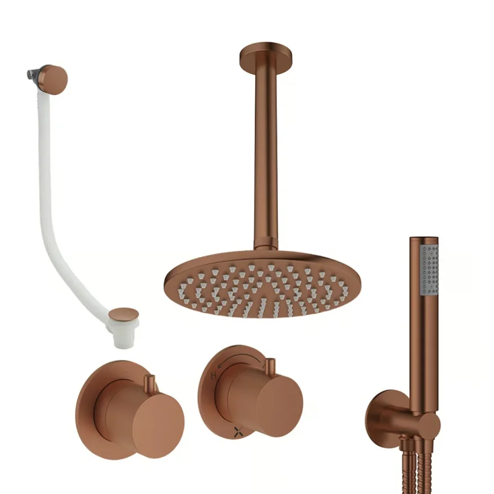 Crosswater Module Shower Set 6 Brushed Bronze 200mm Ceiling Mounted product image - Image 1