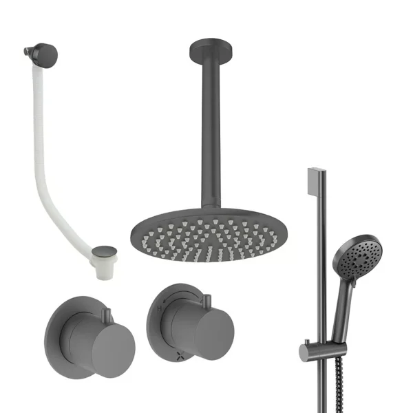 Crosswater Module Shower Set 7 Slate 200mm Ceiling Mounted