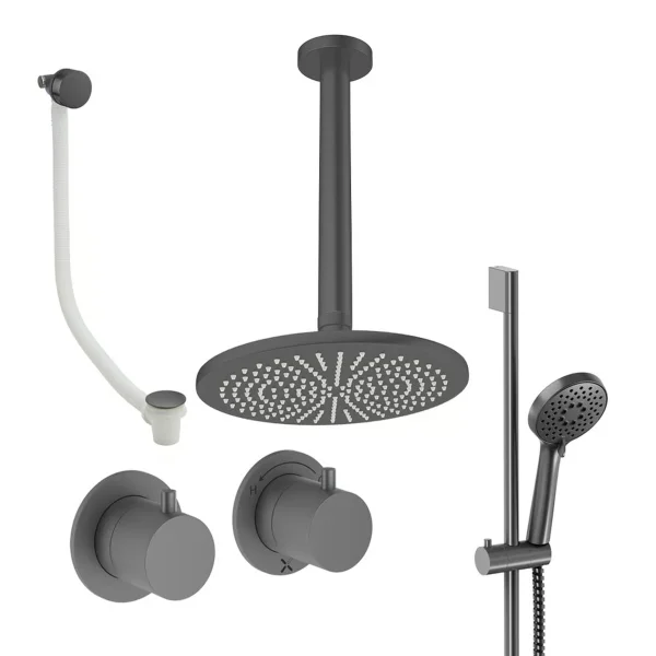 Crosswater Module Shower Set 7 Slate 300mm Ceiling Mounted