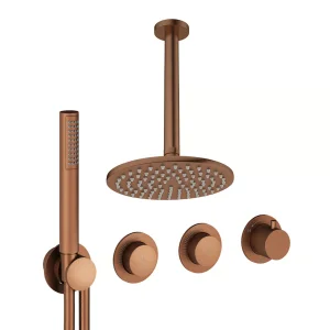 Crosswater Module Shower Set 8 Brushed Bronze 200mm Ceiling Mounted