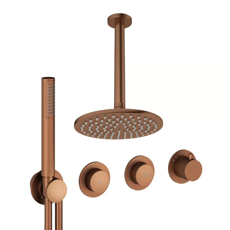 Crosswater Module Shower Set 8 Brushed Bronze 200mm Ceiling Mounted product image - Image 1