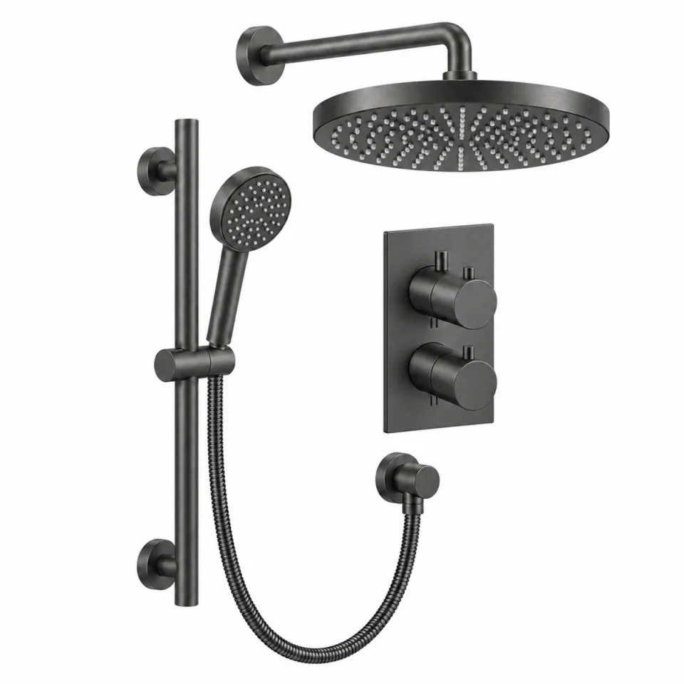 Crosswater Crossbox Shower Set 10 Slate 300mm product image - Image 1