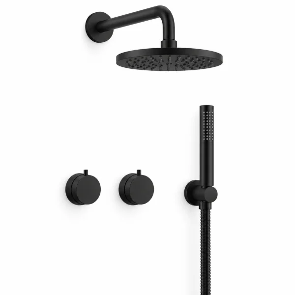Crosswater Module Shower Set 1 Matt Black 200mm