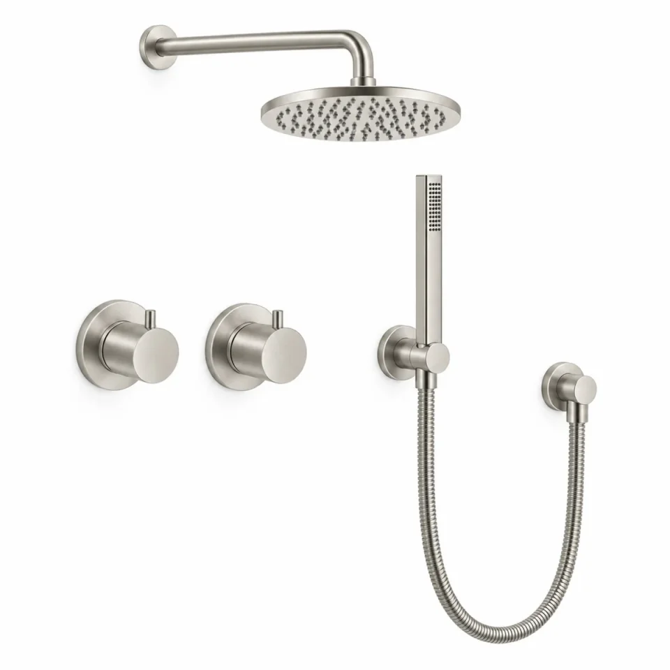 Crosswater Module Shower Set 1 Brushed Nickel 200mm product image - Image 1