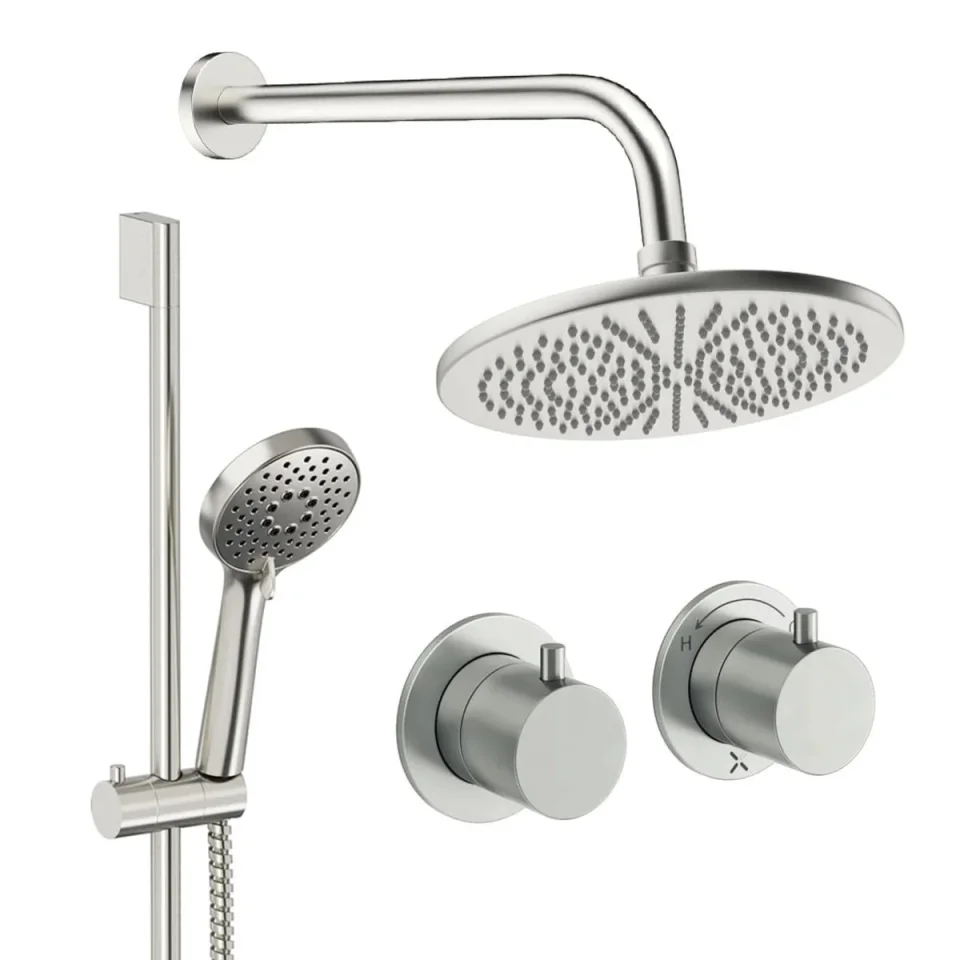 Crosswater Module Shower Set 2 Brushed Nickel 300mm product image - Image 1