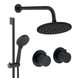 Crosswater Module Shower Set 2 Matt Black 200mm