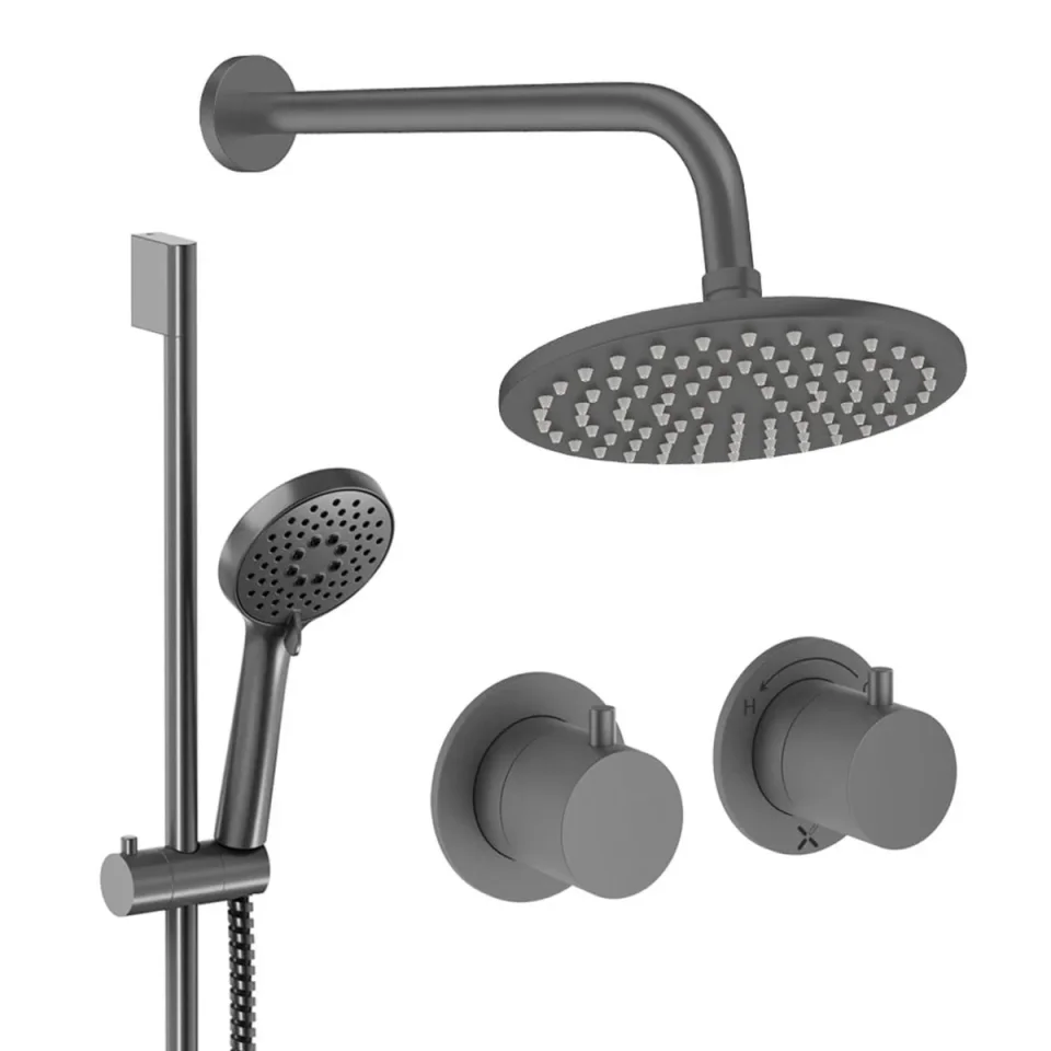 Crosswater Module Shower Set 2 Slate 200mm product image - Image 1