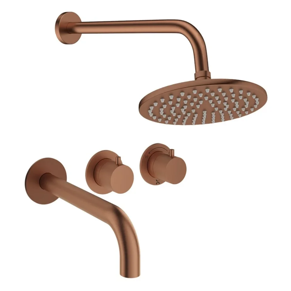 Crosswater Module Shower Set 3 Brushed Bronze 200mm product image - Image 1